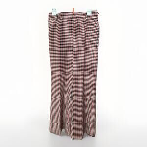 Boden Wool Blend Plaid Houndstooth Trouser Pants Red, Size US 8P Wide Leg NWT